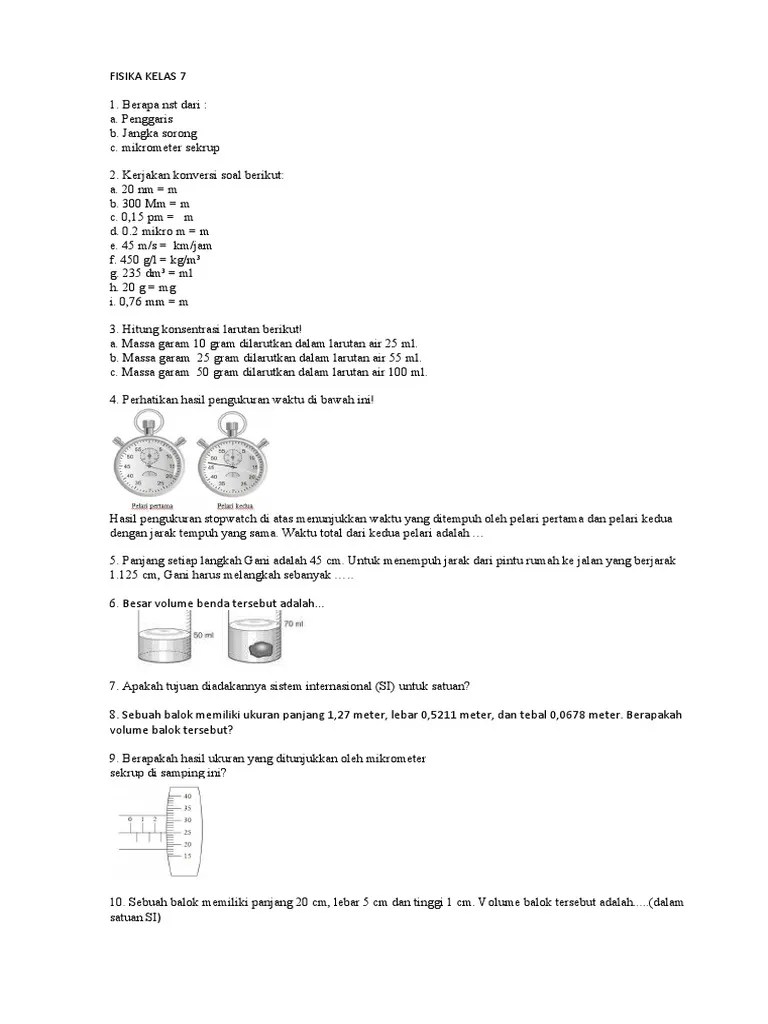 Soal Fisika Pengukuran Hari 10 | PDF