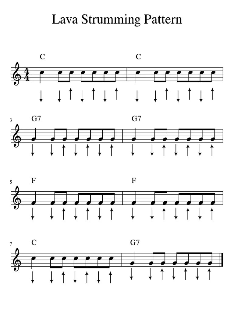 Lava Strumming Pattern PDF