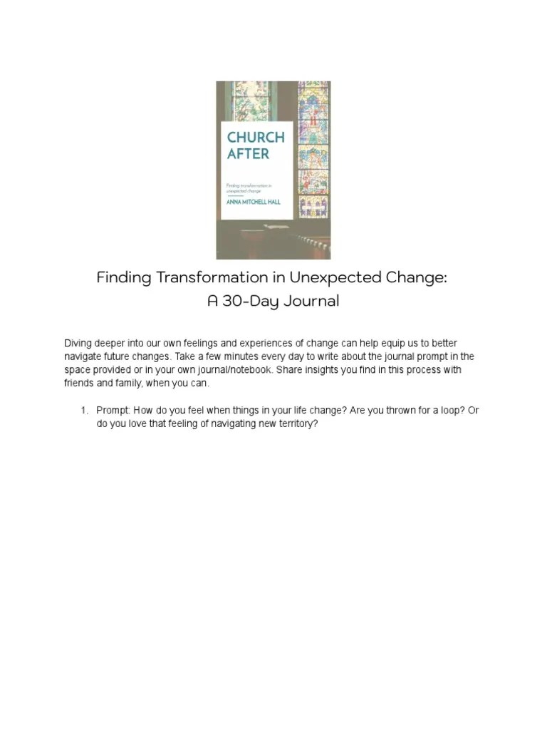 Finding Transformation in Unexpected Change Devotional Guide PDF