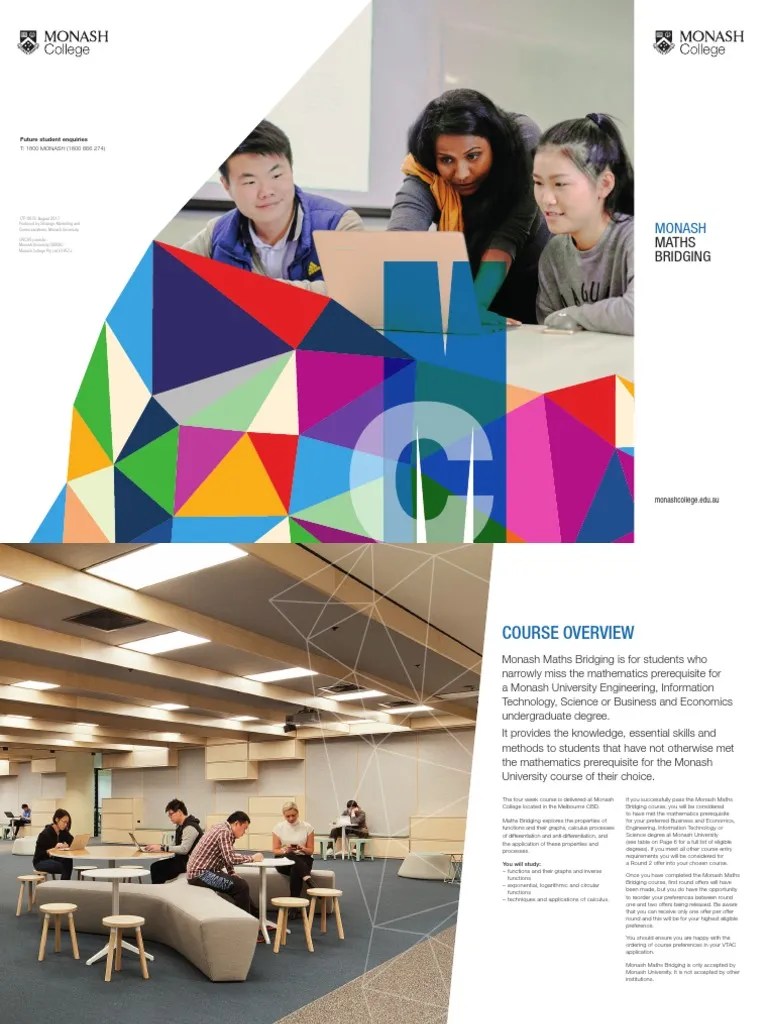 Monash College Maths Bridging Course PDF Function (Mathematics