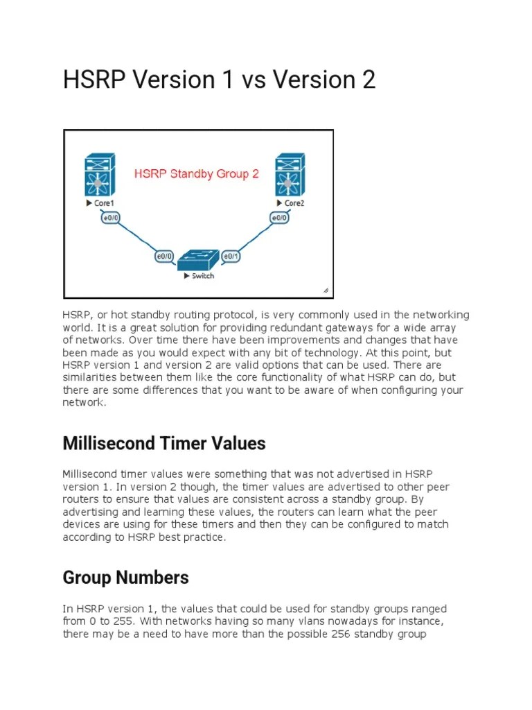 HSRP Version 1 Vs Version 2 PDF