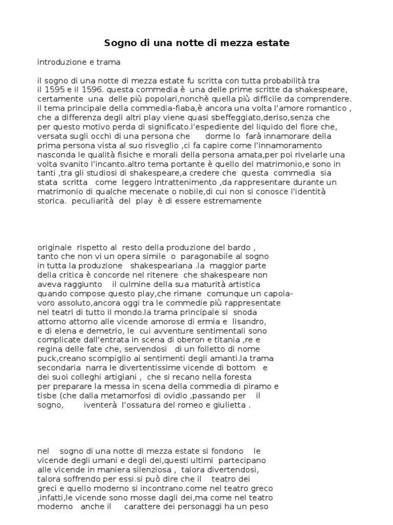 Sogno di una notte di mezza estate