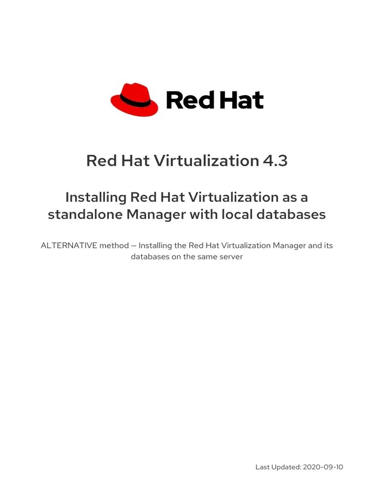 Red Hat Virtualization4.3Installing Red Hat Virtualization As A
