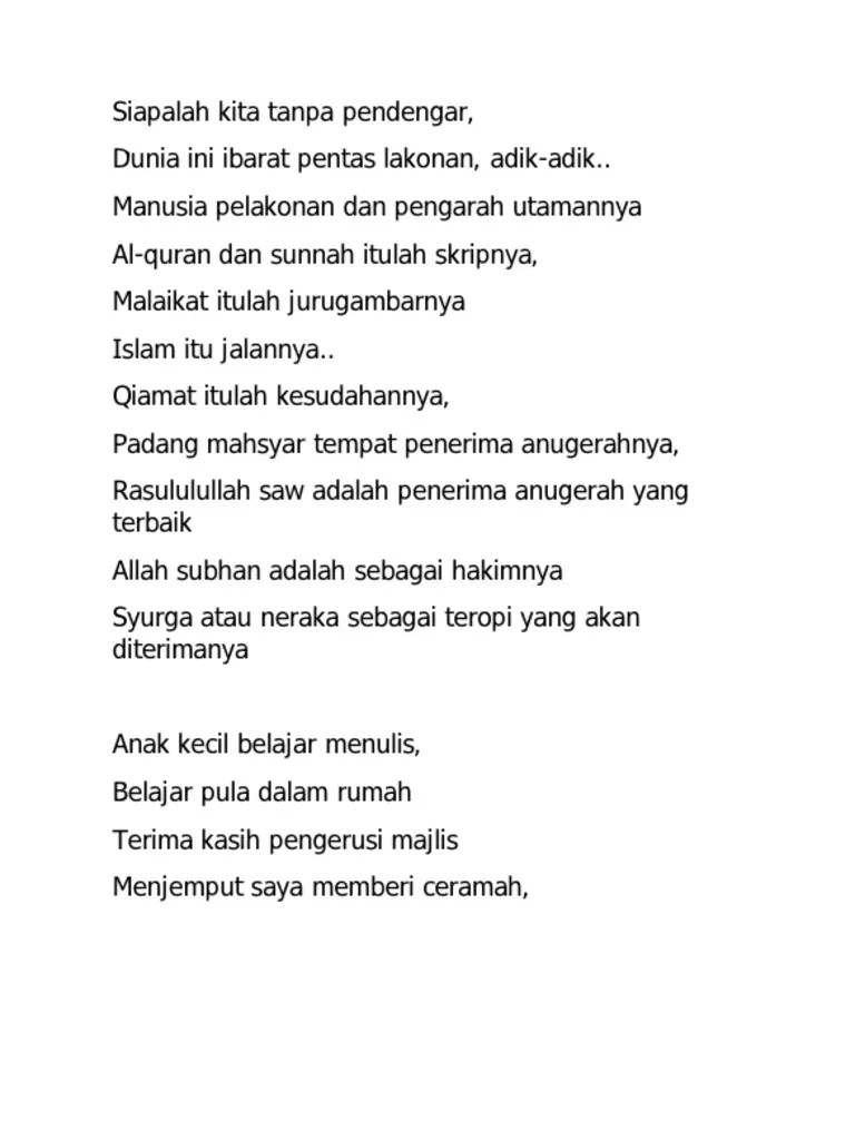Pantun Buka Bicara | PDF