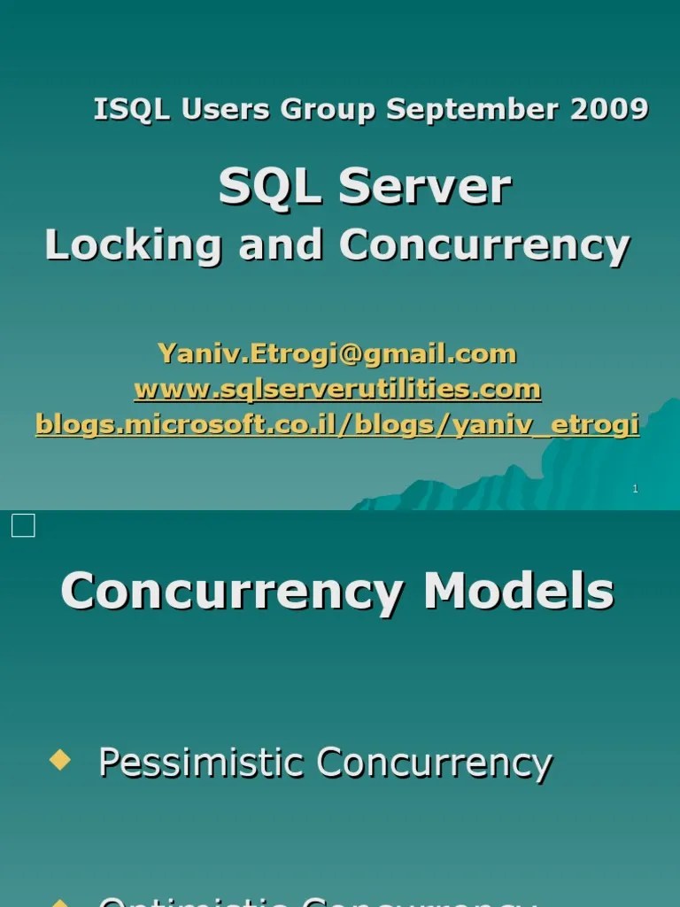 SQL Locks PDF Database Index Microsoft Sql Server