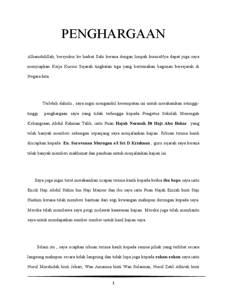 Kerja Kursus Sejarah Tingkatan 1 2018