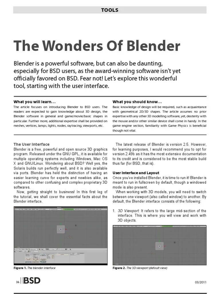 The Wonders of Blender PDF Blender (Software) Graphical User