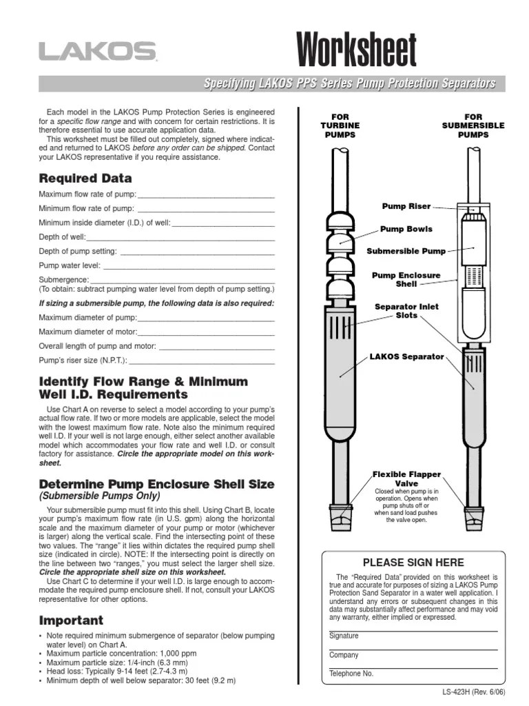 Worksheet Required Data PDF Pump Flow Measurement