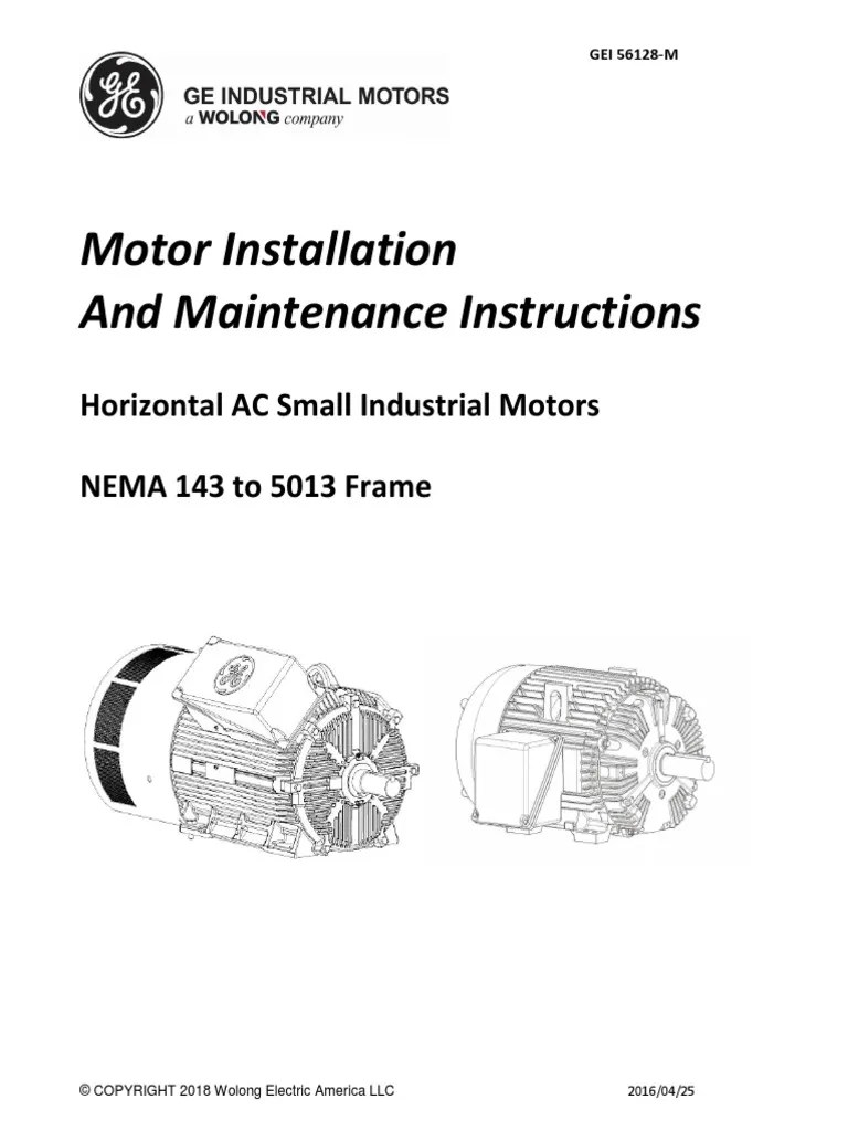 GE Motor Maintenance Manual | PDF | Belt (Mechanical) | Electric Motor
