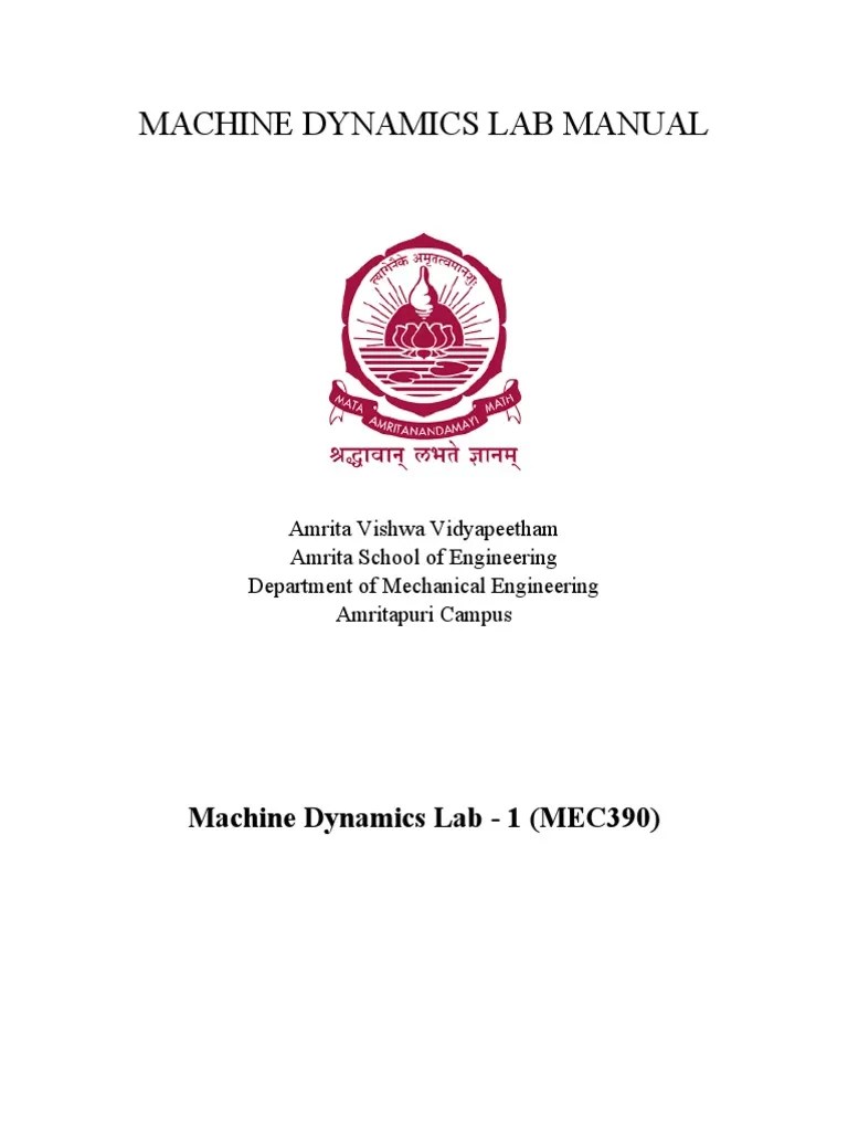 Final Machine Dynamics Lab PDF Gyroscope Machines