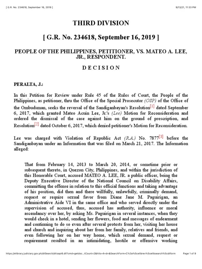 01 People vs. Lee PDF Statute Of Limitations Defamation