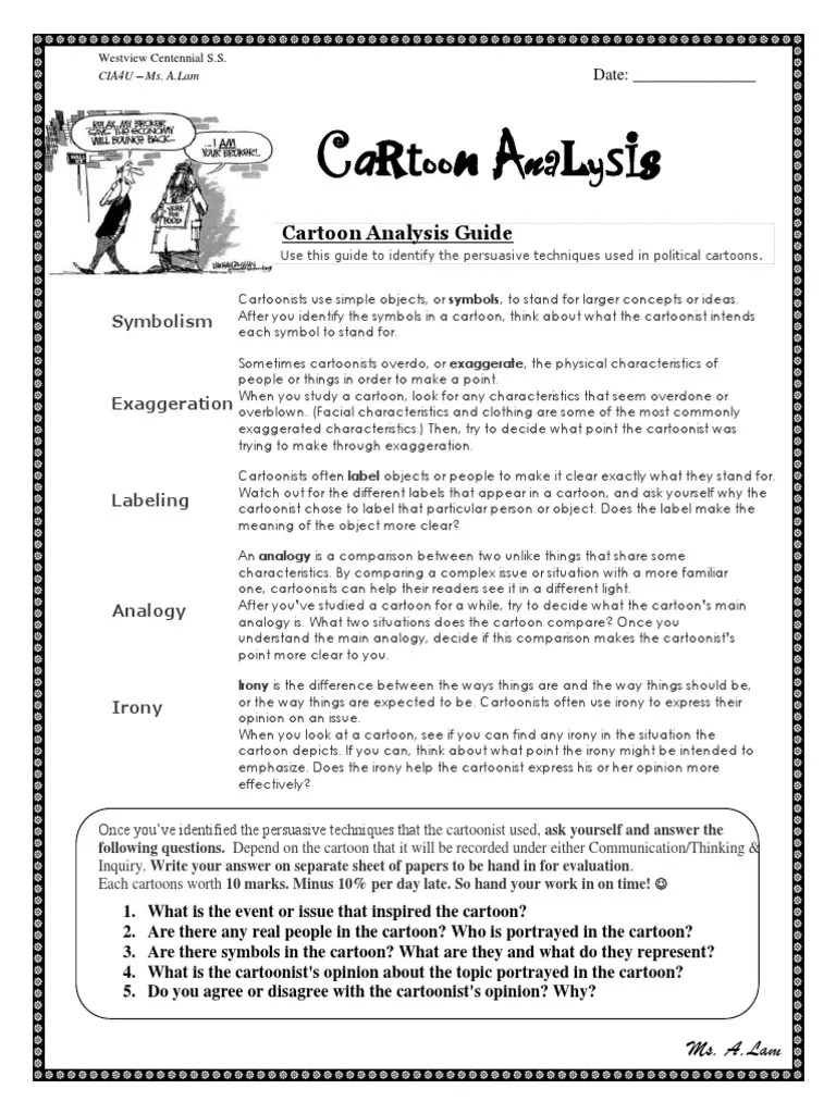 Cartoon Analysis Worksheet (A. LAM) | PDF | Cartoon | Analogy
