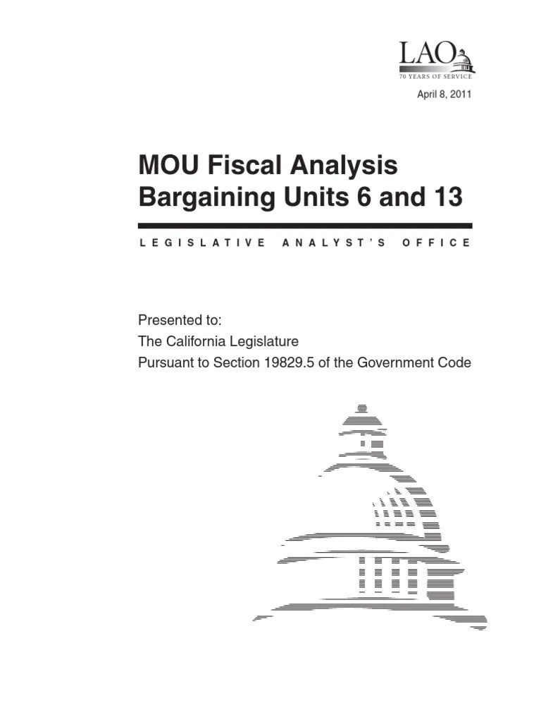 Analysis of MOUs for Bargaining Units 6 and 13 Cal Pers Memorandum