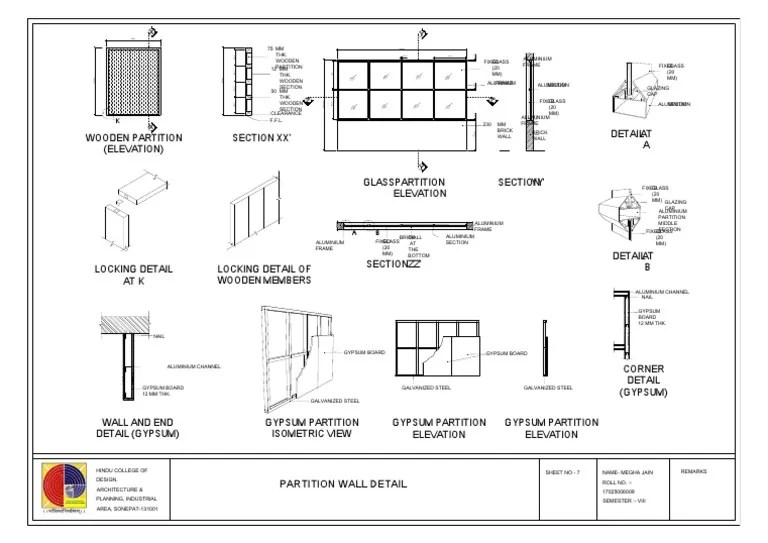 7 Partition Wall Detail PDF Wall Architectural Elements