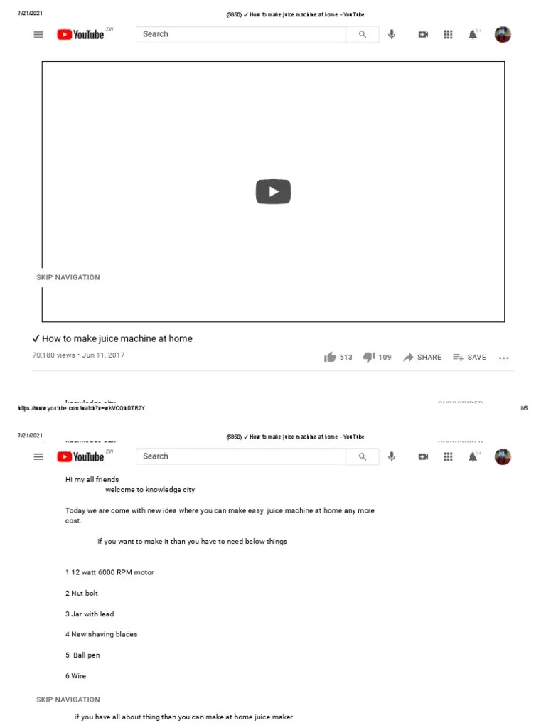 (5850) How To Make Juice Machine at Home YouTube PDF