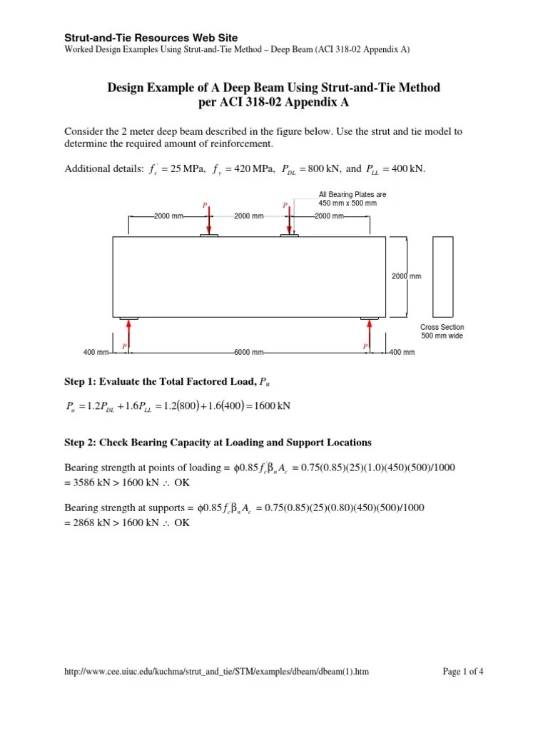 Strut and Tie Sample 01 Beam (Structure) Mechanical Engineering