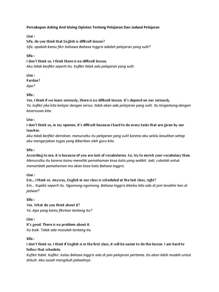 Percakapan Inggris | PDF