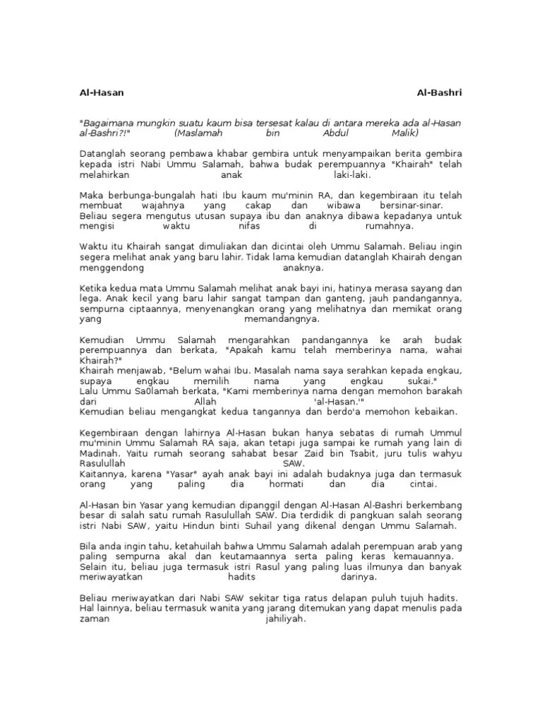 Al-Hasan Al-Bashri | PDF