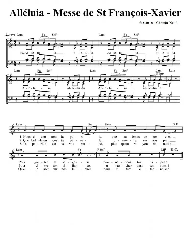 Alleluia Messe de ST Francois Xavier PDF
