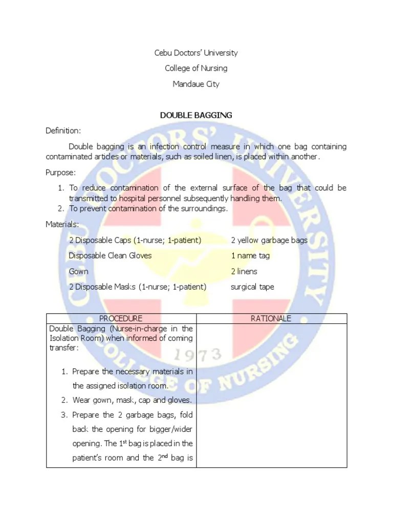 Double Bagging Procedure Guide PDF