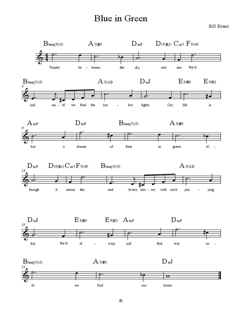 Blue in Green Bill Evans PDF