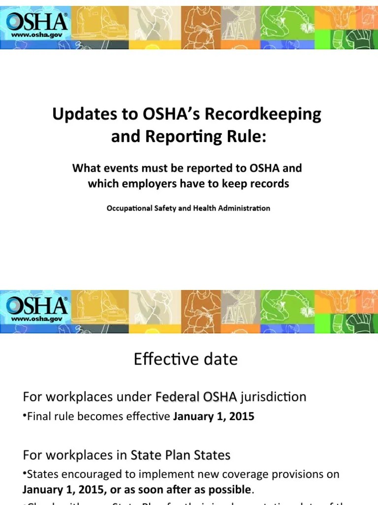 Updates To OSHA's Recordkeeping and Reporting Rule PDF Occupational