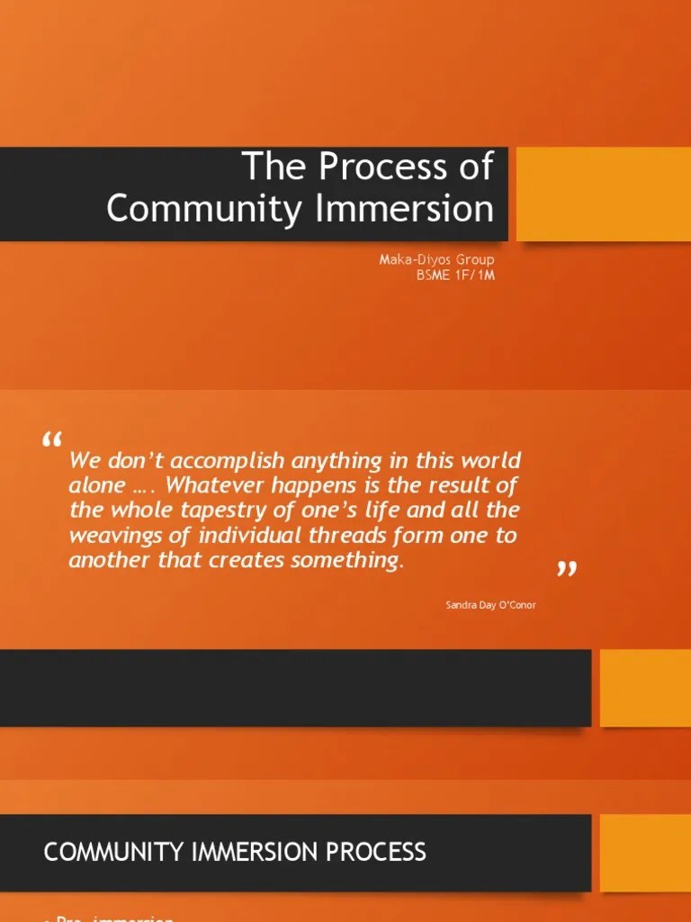 The Process of Community Immersion PDF