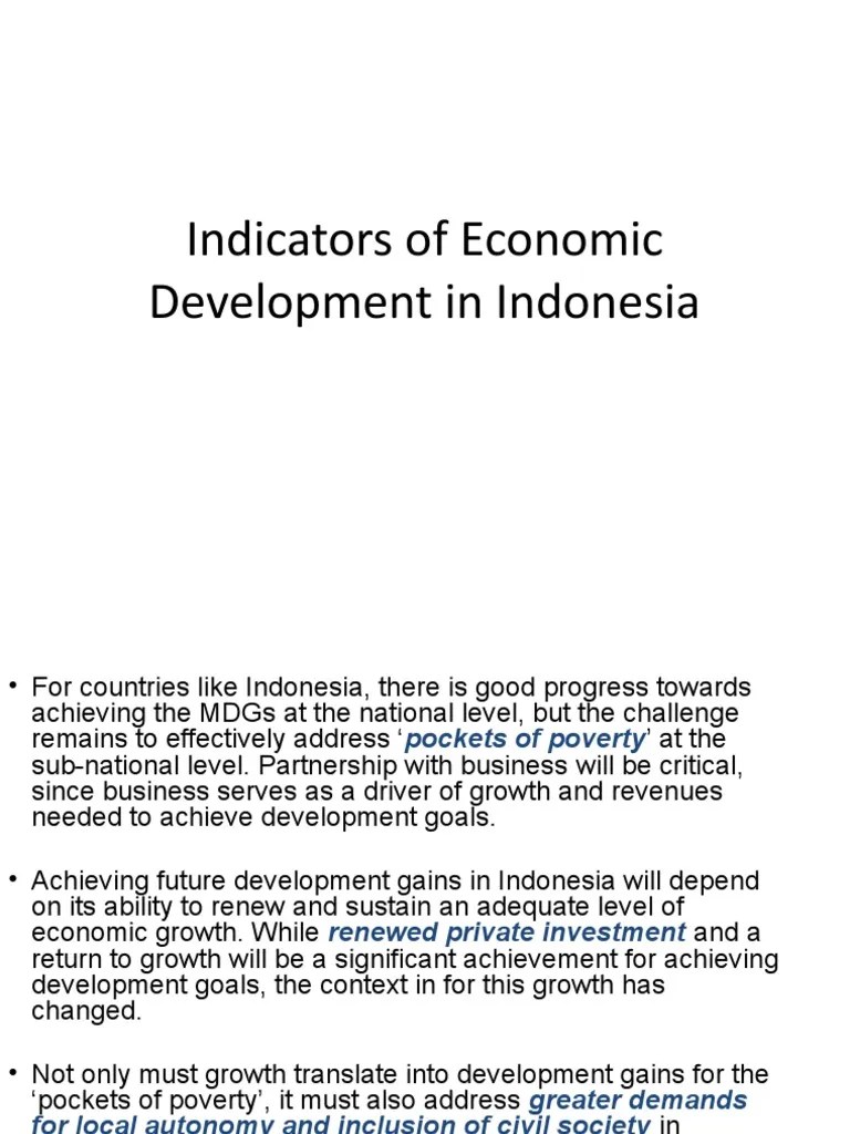 Indicators of Economic Development PDF Millennium Development Goals