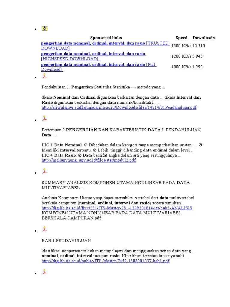 Jenis Data Nominal Ordinal Interval Rasio