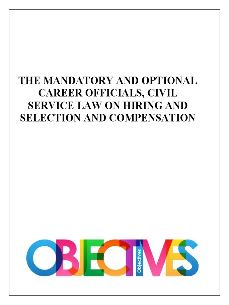 Mandatory and Optional Positions, CSC Rules On Hiring and Selection and