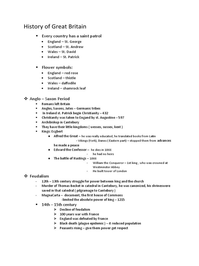 History of Great Britain PDF House Of Tudor England