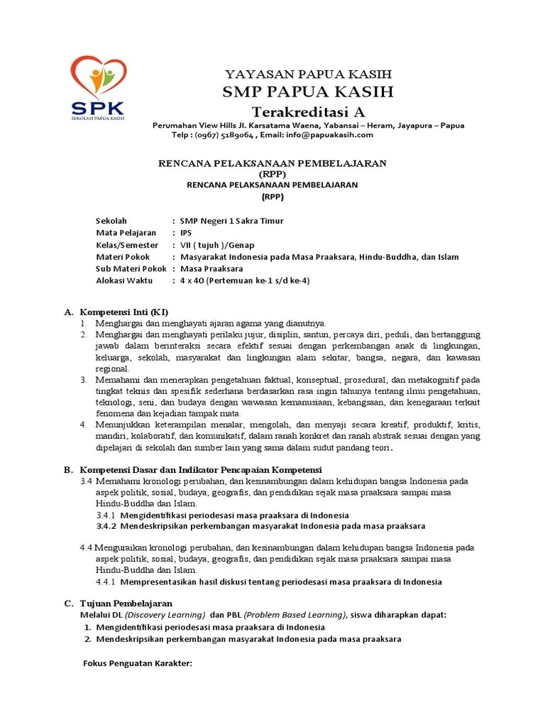 RPP Masa Praaksara | PDF