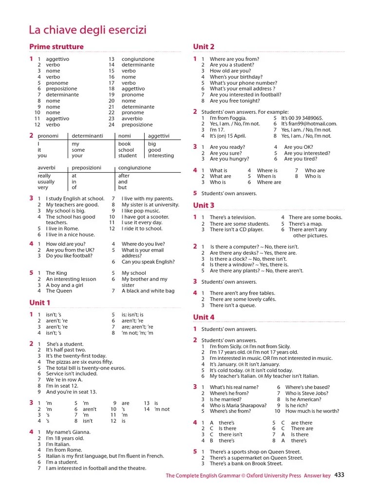 Complete English Grammar - Answer Key | PDF