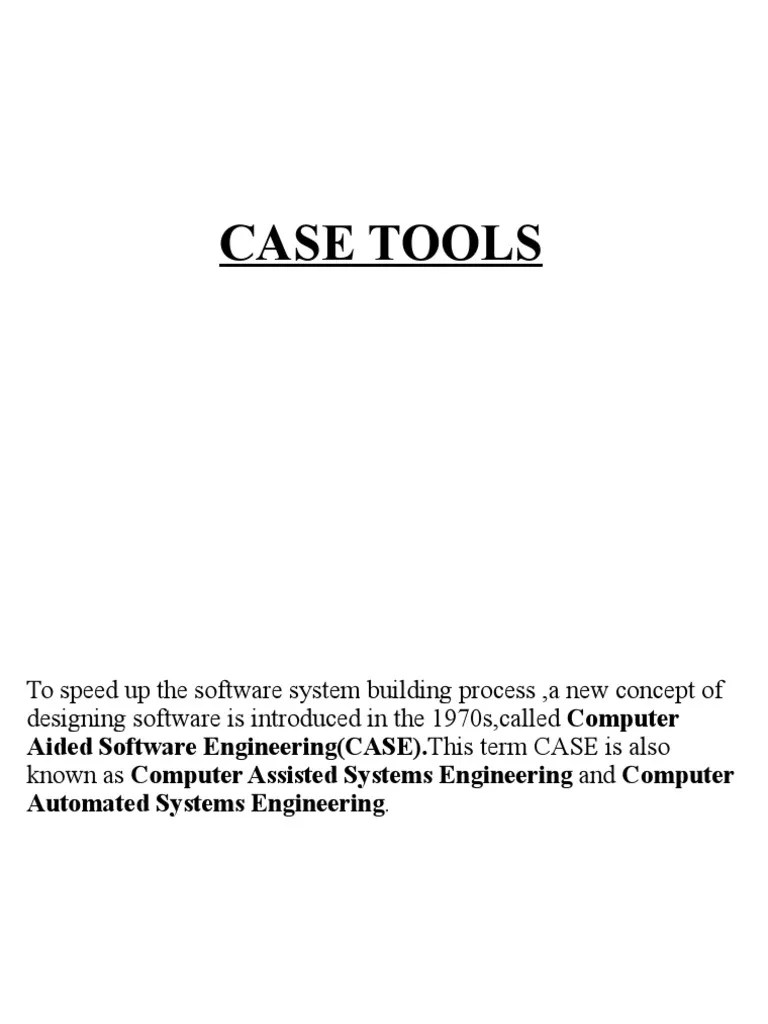 Case Tools PDF Software Development Product Lifecycle