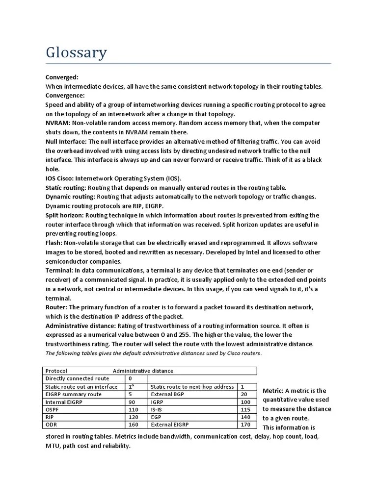 Glossary PDF Routing Computer Network