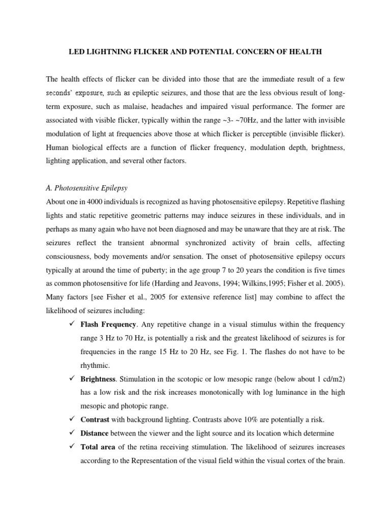 KS02 LED Lightning Flicker and Concern of Health PDF Epilepsy