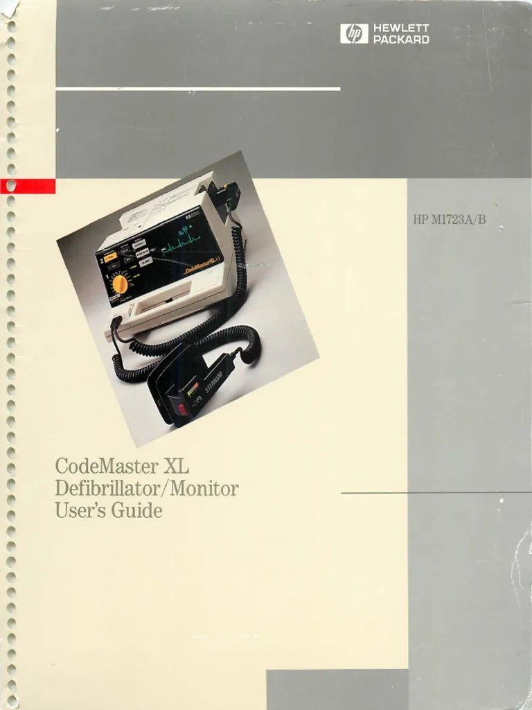 Hewlett Packard CodeMaster XL Defibrillator User Manual PDF