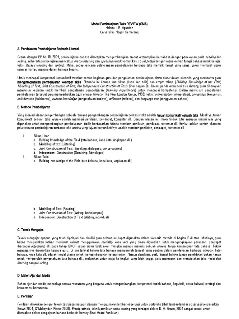 Model Pembelajaran Teks Review | PDF | Adjektiva | Kata Benda