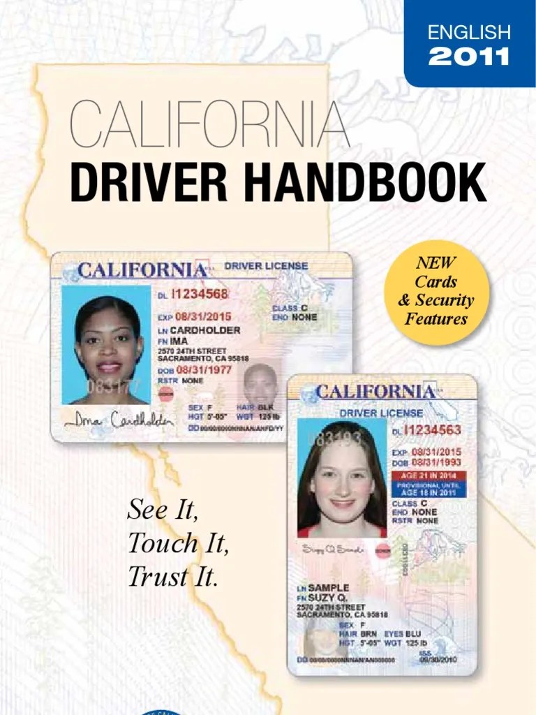 California PDF Driver's License Department Of Motor Vehicles