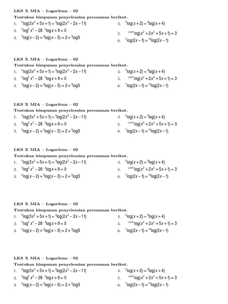 10A - 03 LKS Logaritma-02 | PDF