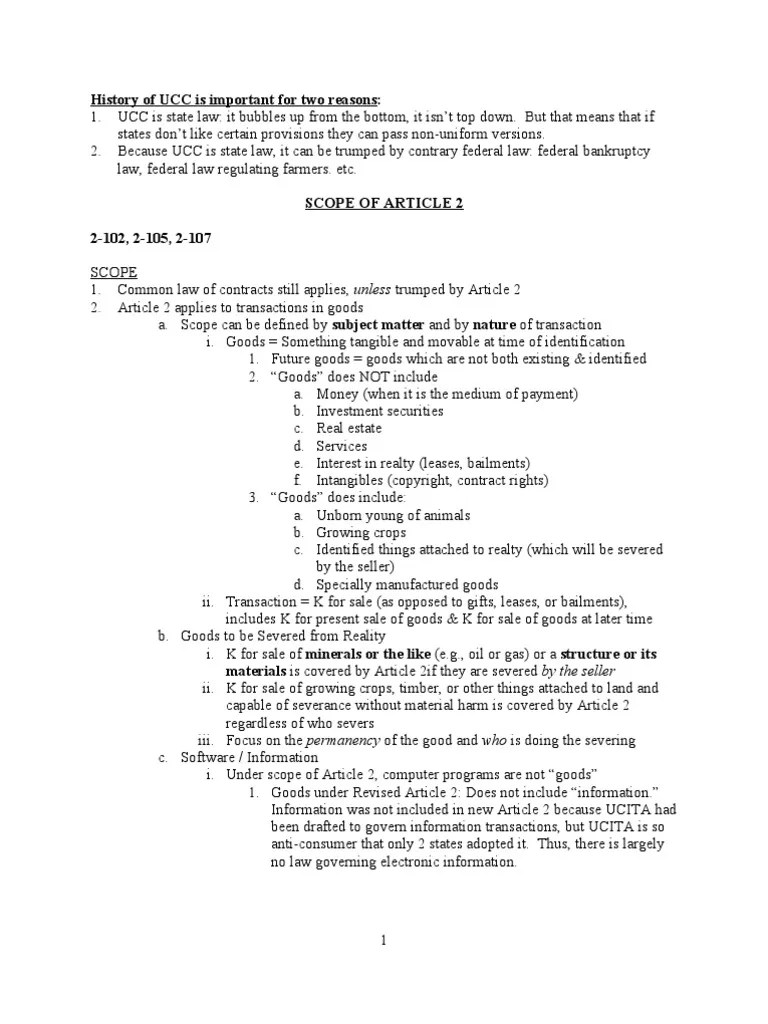 Ucc 1 PDF Implied Warranty Lease