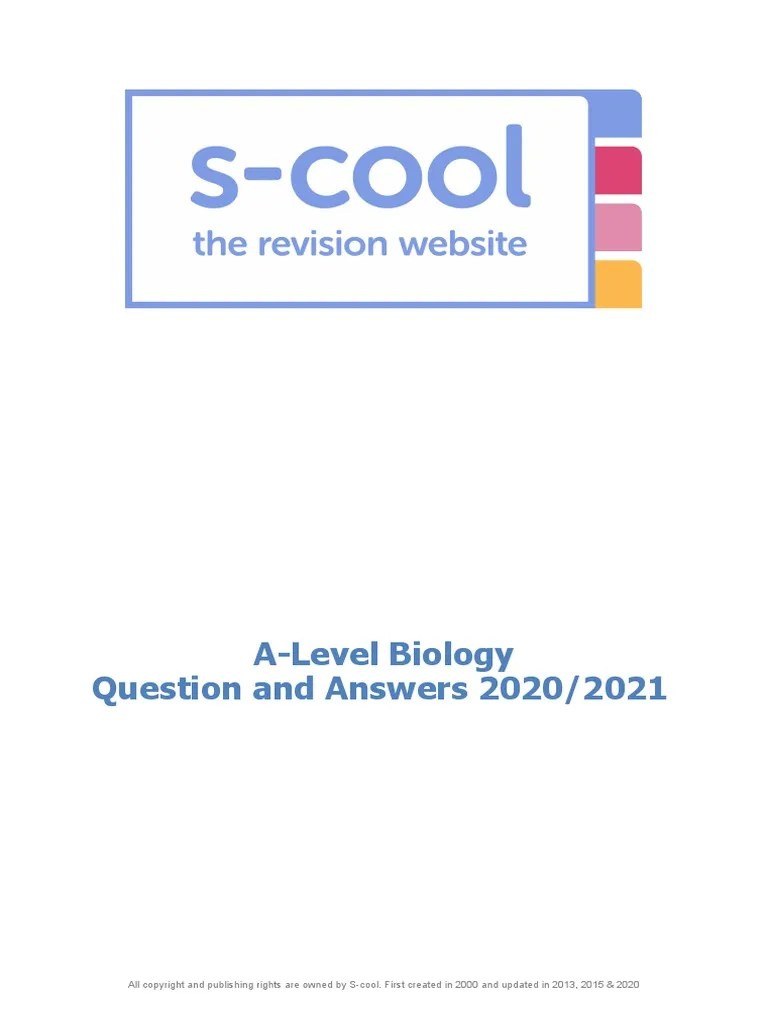ALevel Biology Question and Answers 20 20/2021 PDF Nucleic Acids
