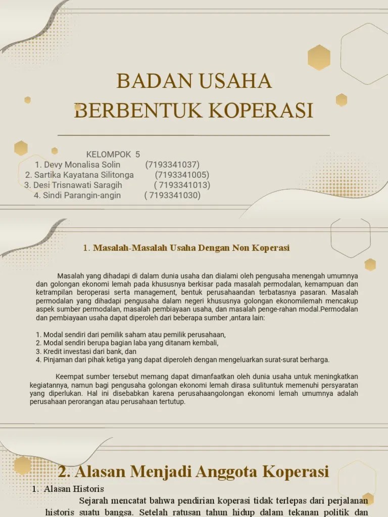 PPT KOPERASI KEL 5 | PDF