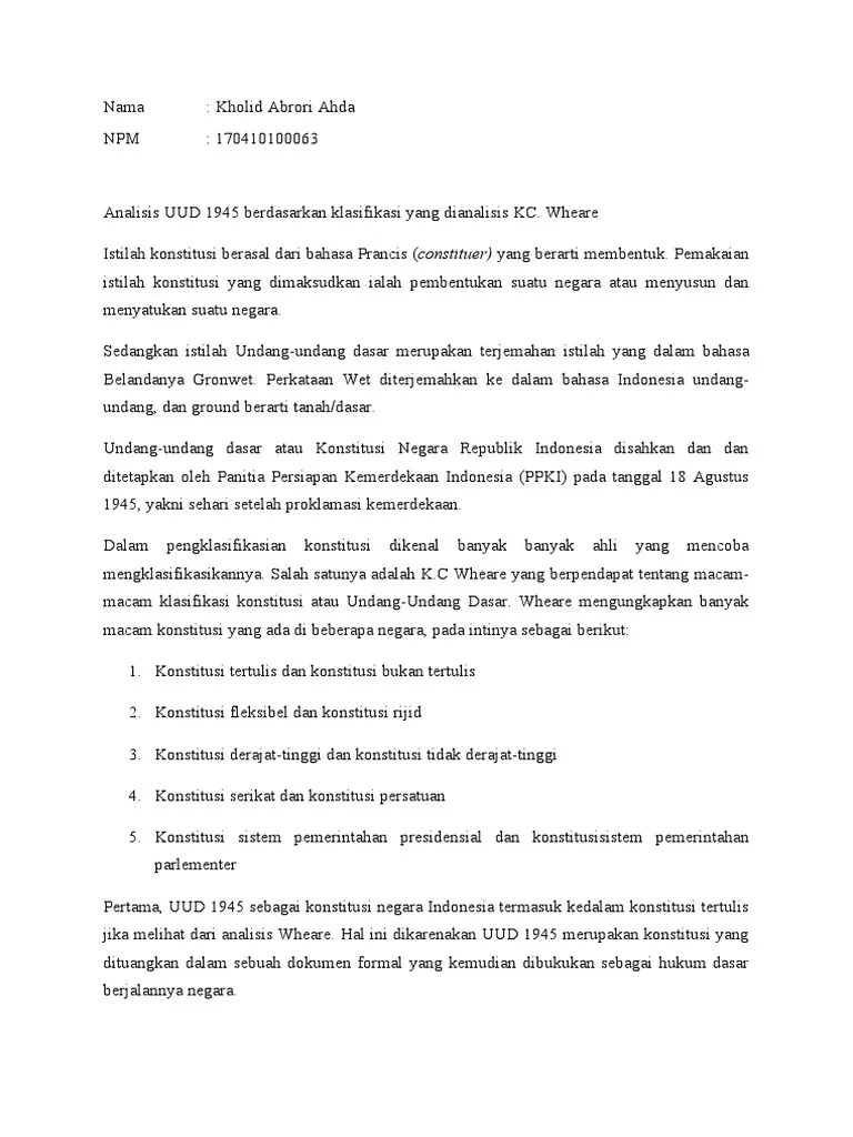 Klasifikasi Konstitusi