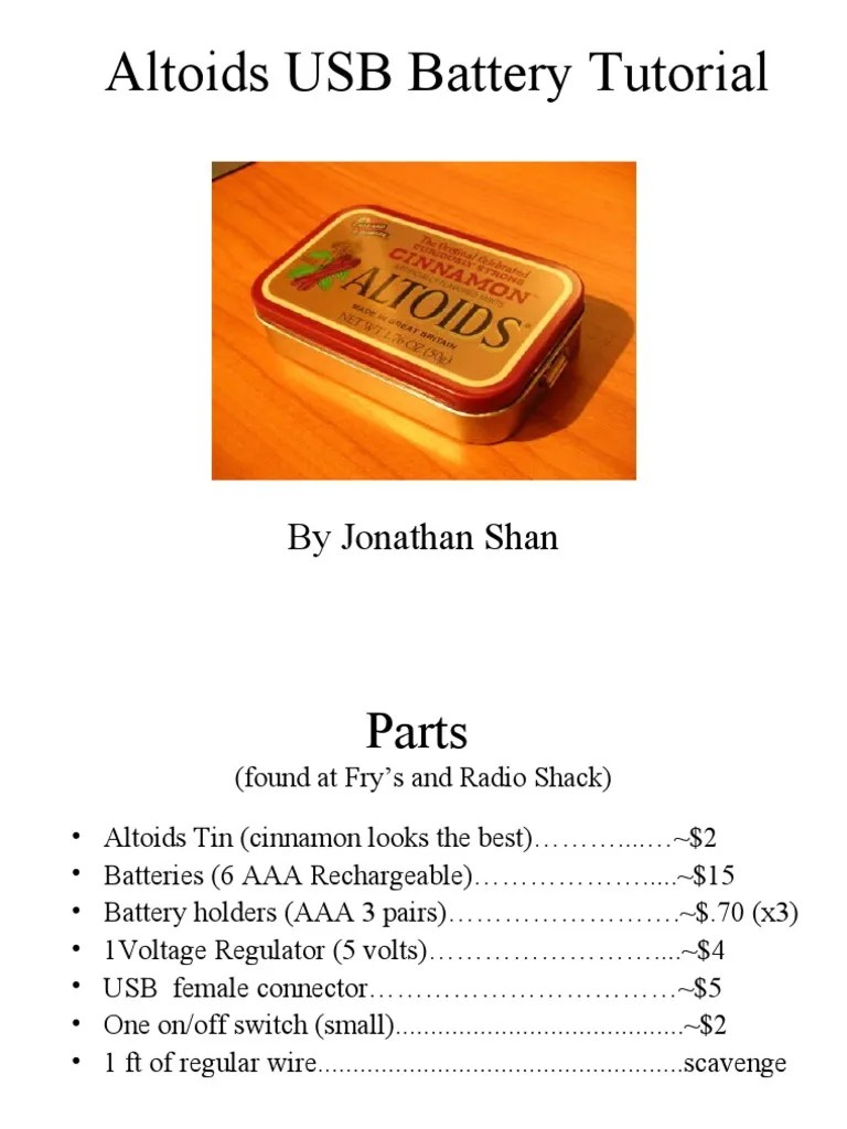 How To Make A USB Battery Charger PDF Voltage Usb