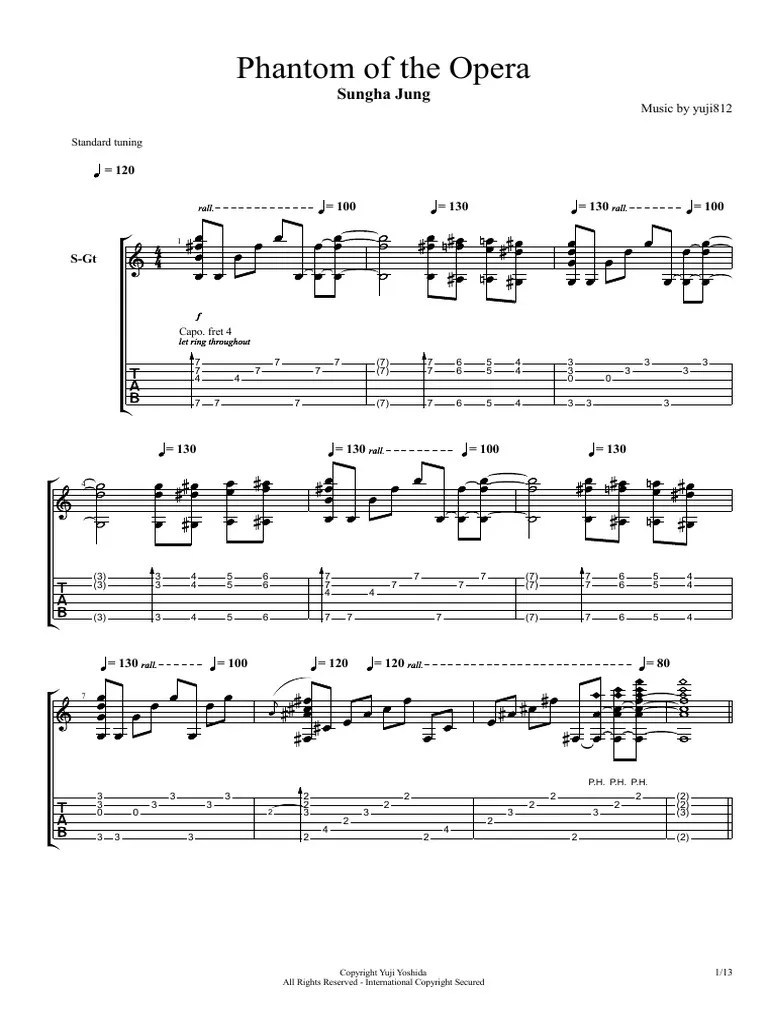 Phantom of The Opera PDF Guitars Guitar Family Instruments