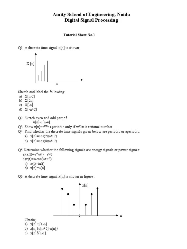 Digital Signal Processing Tutorial Discrete Time Signals and Systems