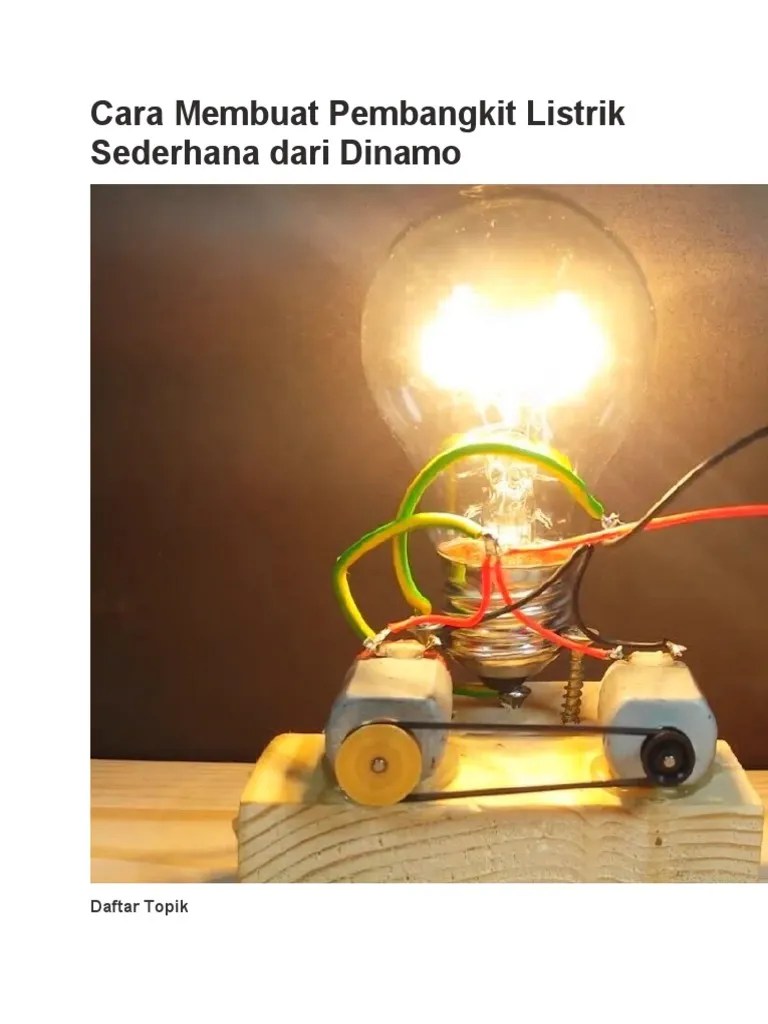 Cara Membuat Pembangkit Listrik Sederhana dari Dinamo | PDF