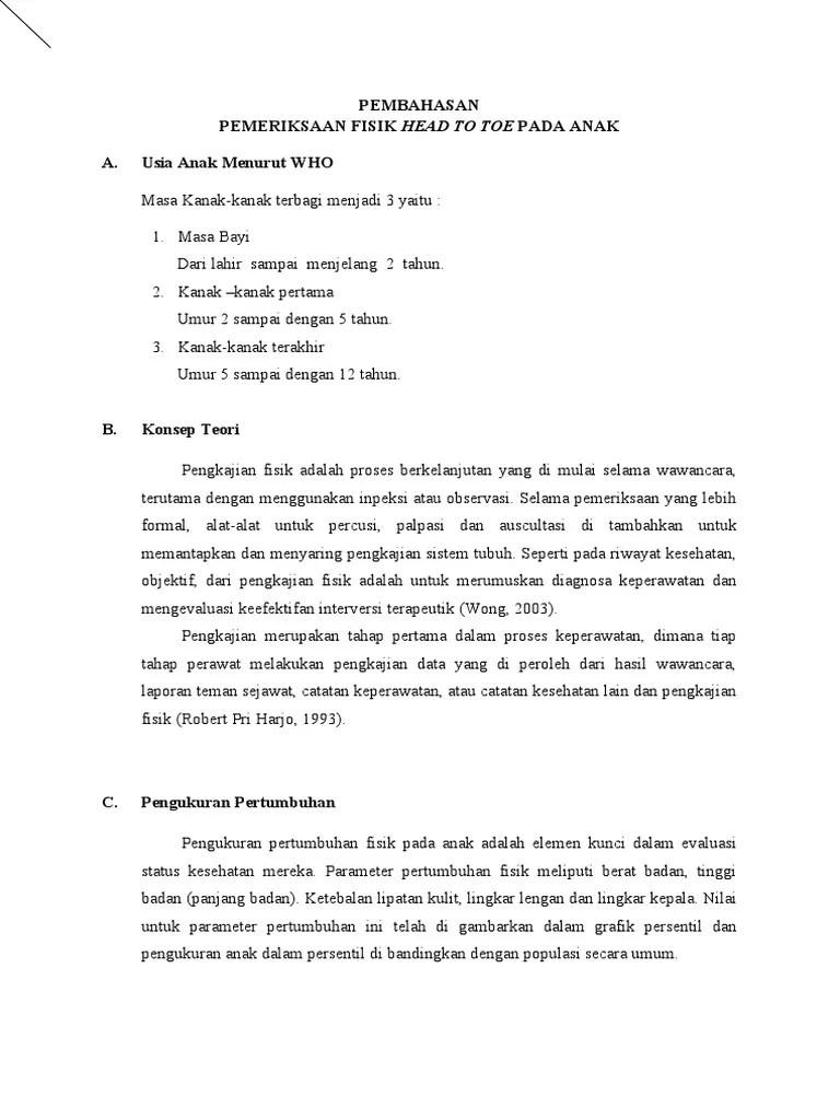 Format Pemeriksaan Head To Toe | PDF