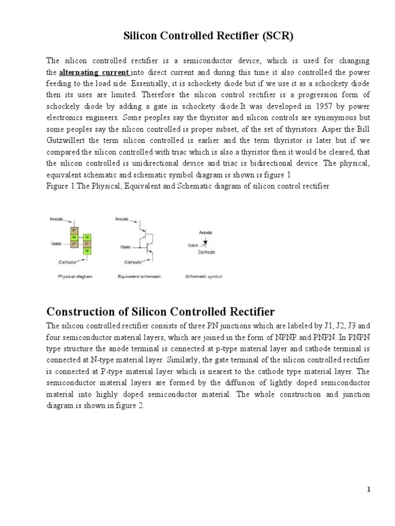 Silicon Controlled Rectifier PDF Rectifier PN Junction